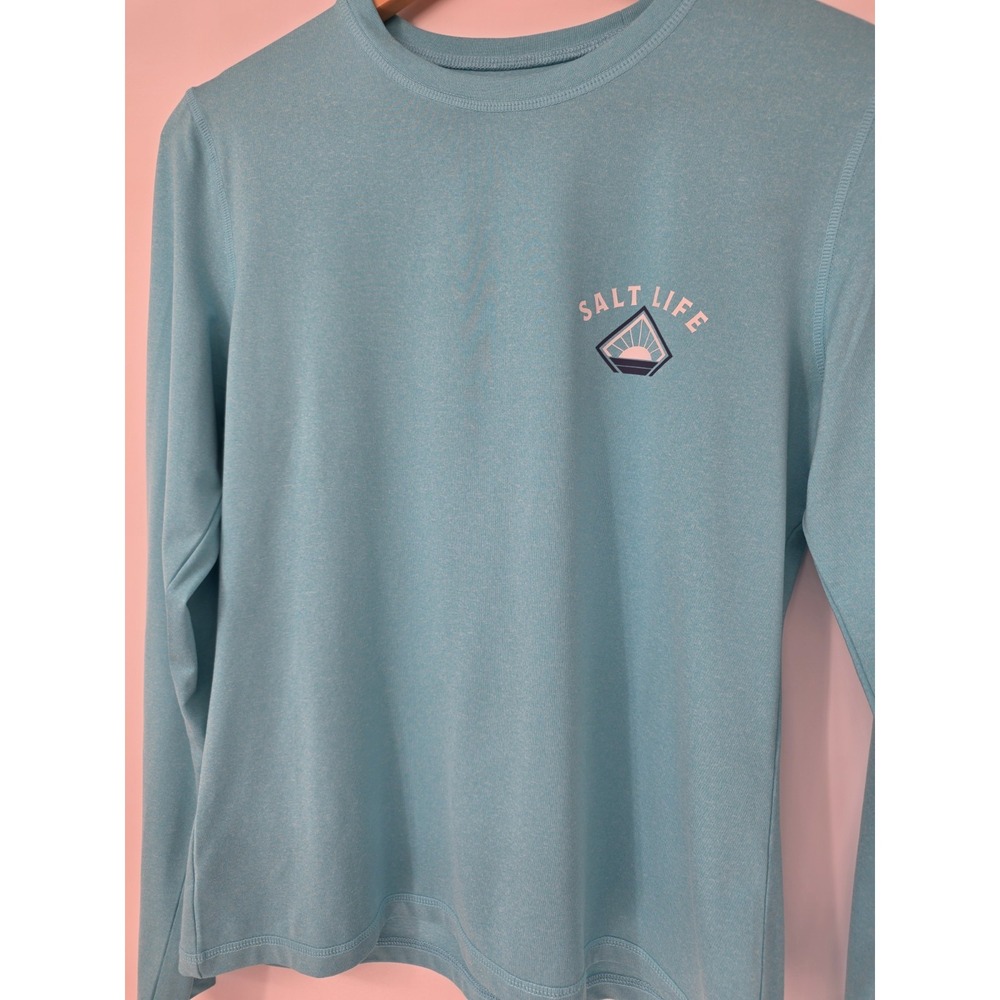 Women's Salt Life Uvapor SLX Long Sleeve Shirt Medium Powder Blue UV Protection